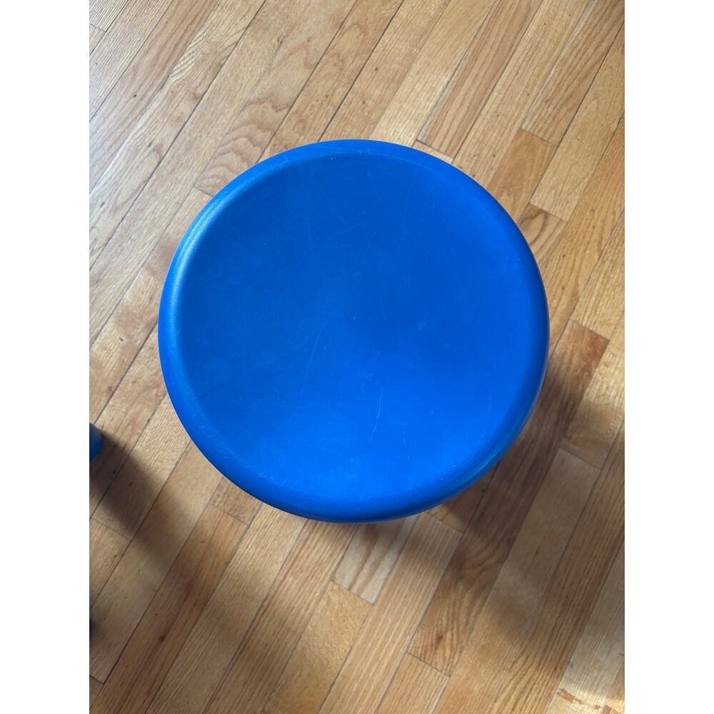 Set of 2 Vintage IKEA 1990s MAMMUT Blue Four Legged Stools rare ! Fast shipping - Picture 5 of 10